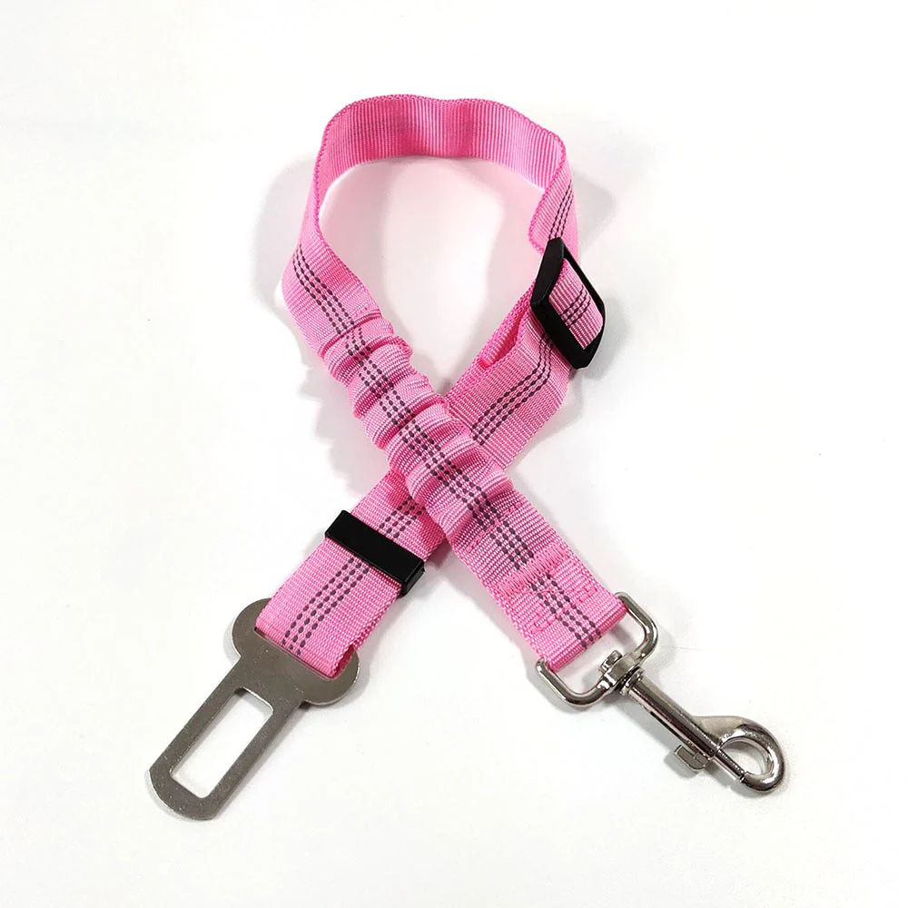 HULIANFU Pet Supplies Car Seat Belt Dog Seat Belt Dog Leash Vehicle Belt Adjustable Cushioning Elastic Reflective Safety Rope for Dog Cat - Deanwangkt