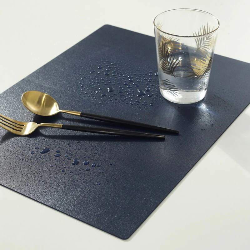 HULIANFU Rectangular Table Mat PU Leather Placemat  Waterproof Greaseproof  Pad Kitchen for Dining Anti-Scalding Insulation - Deanwangkt