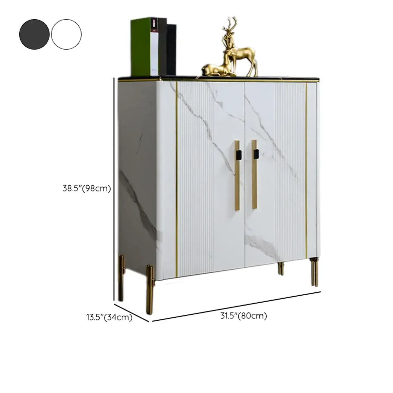 Glam Dark Gray Wooden Cabinet with Free Standing Design