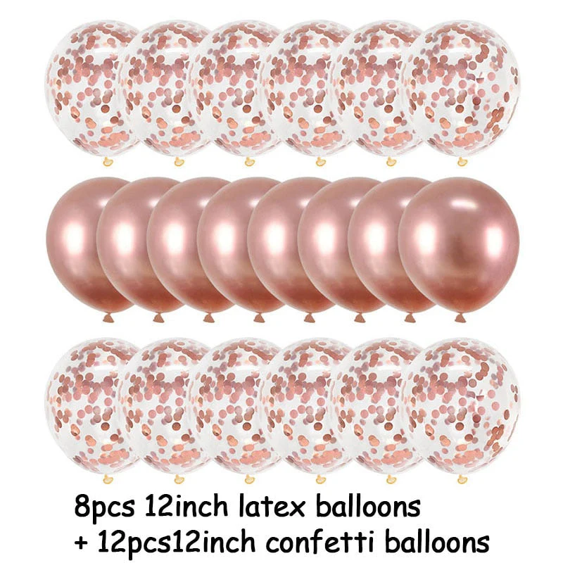 HULIANFU Rose Gold Wedding Birthday Party Balloons Happy Birthday Letter Foil Balloon Baby Shower Anniversary Event Party Decor Supplies - Deanwangkt