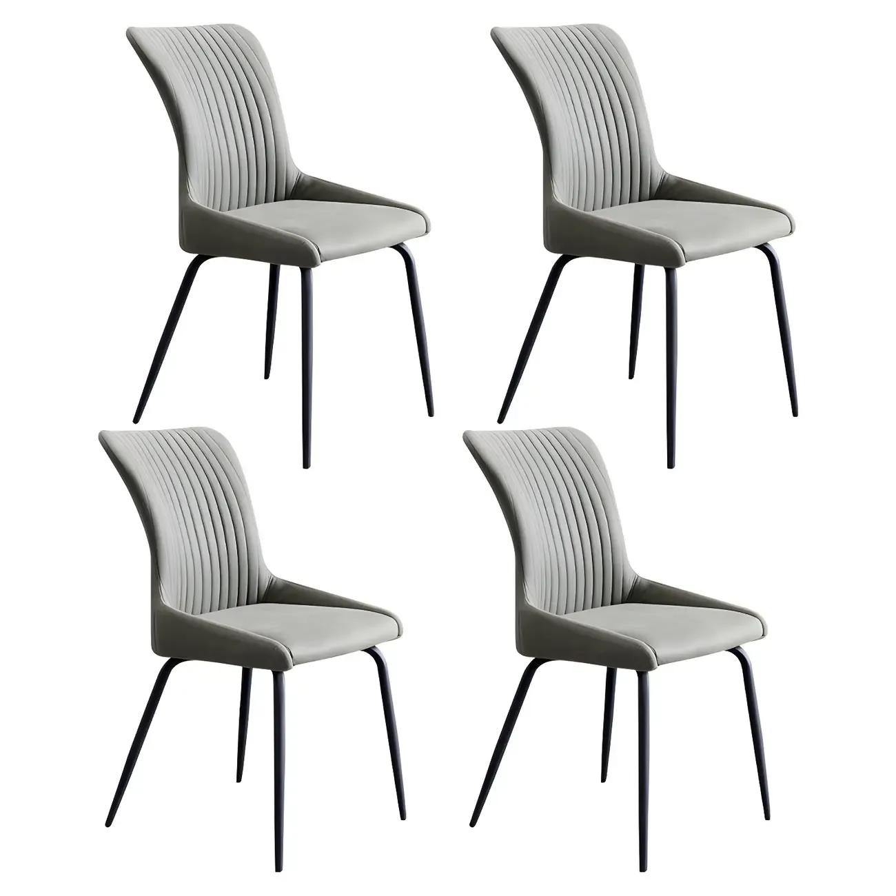 Industrial Dark Gray Armless Kitchen Dining Chairs