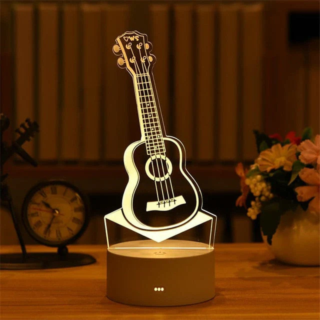 HULIANFU Romantic Love 3D Lamp Heart-shaped Balloon Acrylic LED Night Light Decorative Table Lamp Valentine Day Sweetheart Wife Gift - Deanwangkt