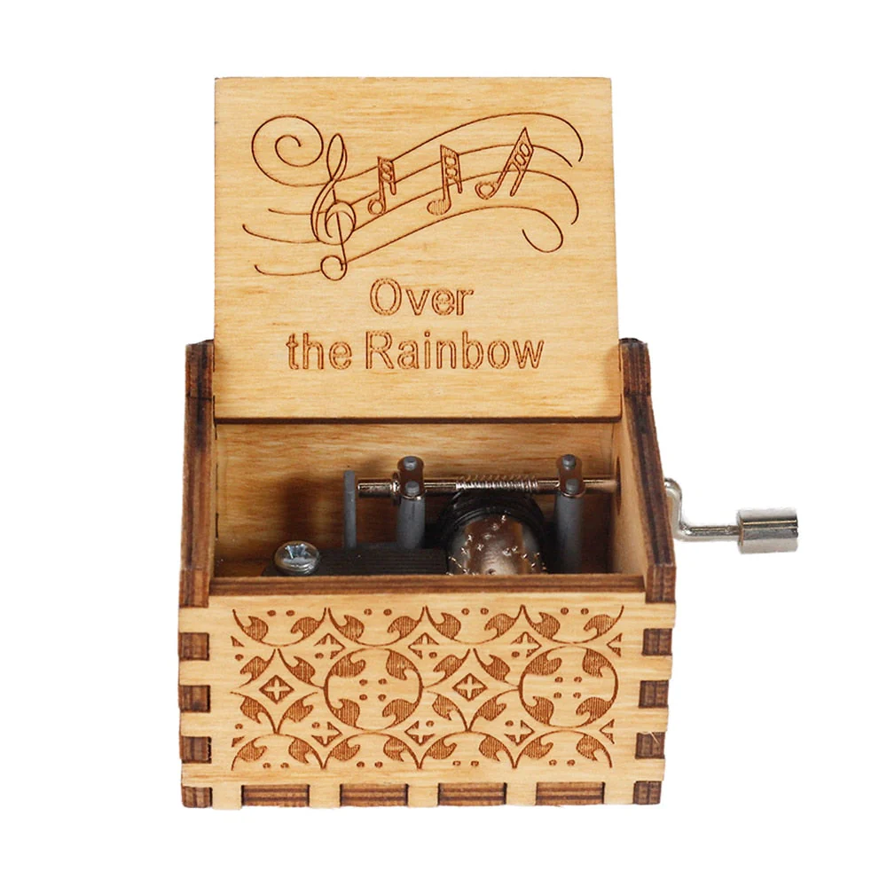 HULIANFU  Wooden Hand Crank Music Box Magic School Game Jurassic Park Godfather Children  Holiday Gift Christmas New Year Gift - Deanwangkt