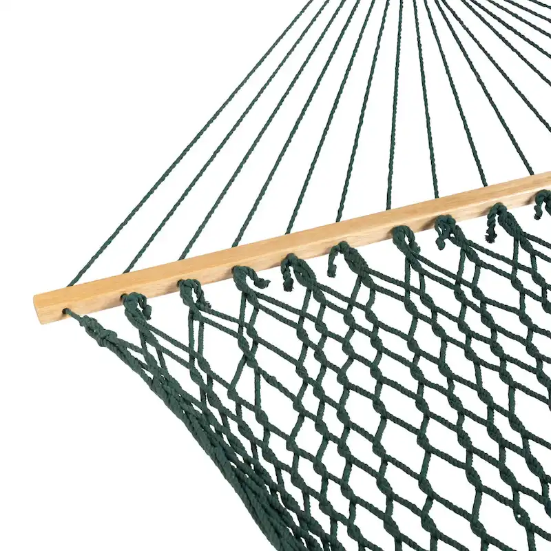 Bliss Hammocks BH-410BK 60  Wide Cotton Rope Hammock w/ Spreader Bar, S Hooks, & Chains