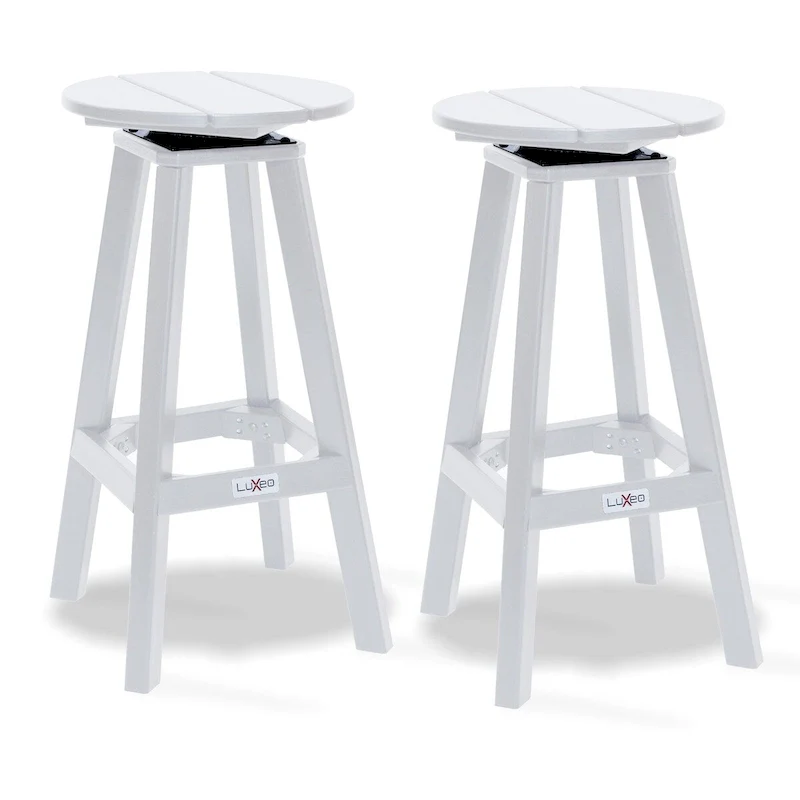 LuXeo Mason Round Swivel Bar Stool (Set of 2) - Set of 2