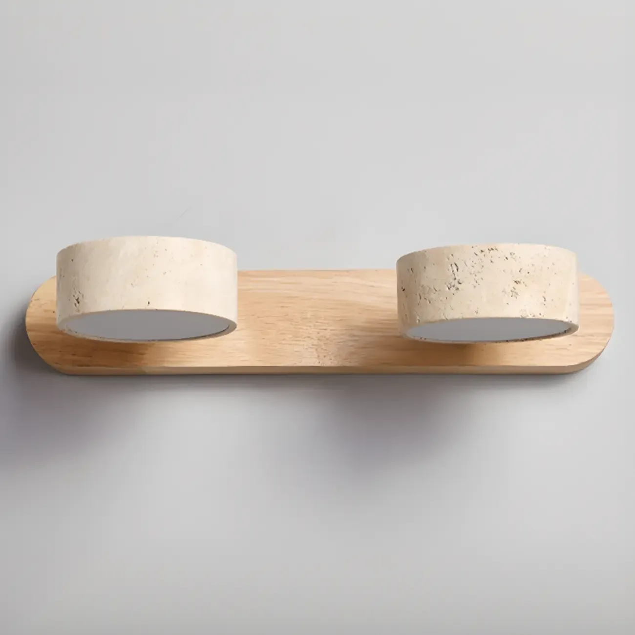 3-Light Bathroom Circle LED Stone Cylinder Vanity Light