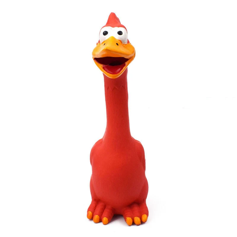HULIANFU Pets Dog Toys Screaming Chicken Squeeze Sound Toy Rubber Pig Duck Squeaky Chew Bite Resistant Toy Puppy Training Interactive - Deanwangkt