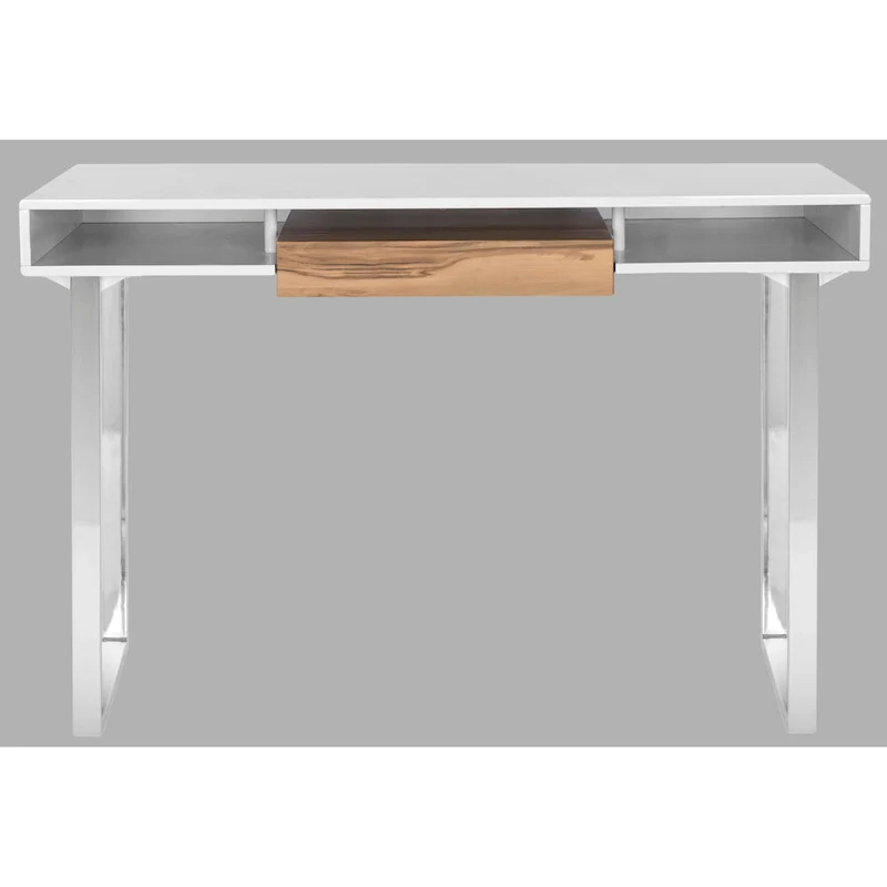 SAFAVIEH Bettyjane Modern White/ Chrome Computer Desk