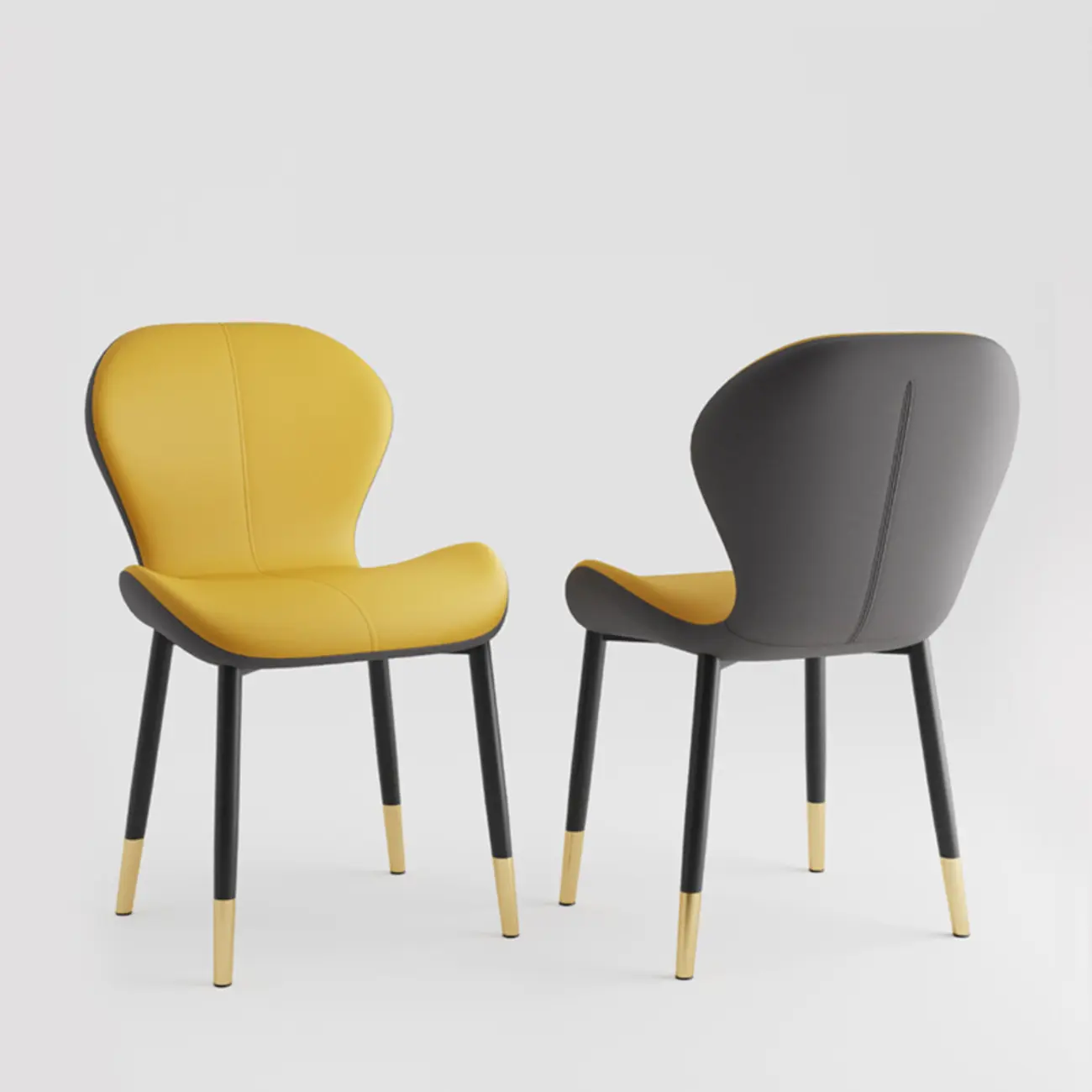 Modern Wingback Faux Leather Upholstered Dining Chair