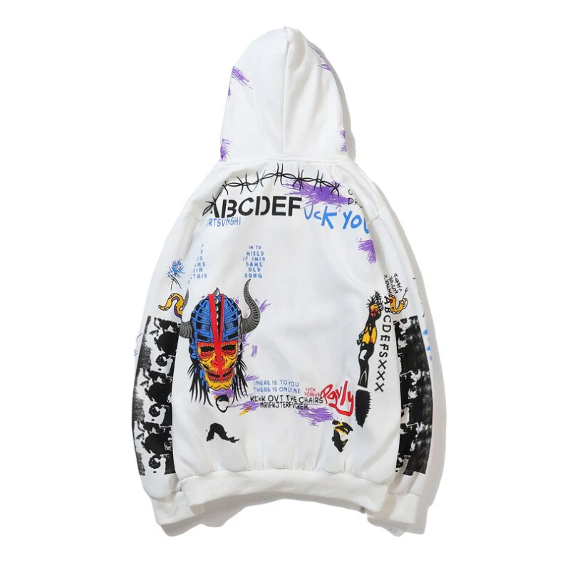 Mens Hip Hop Hoodies Letter Printed Hooded Sweatshirt Women Streetwear Casual Fashion Tide Loose Hoodie Pullovers Vintage - Deanwangkt