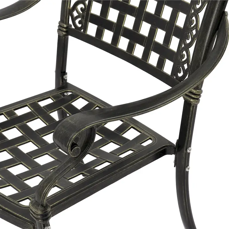 Clihome Cast Aluminum Patio Dining Chairs (Set of 2)