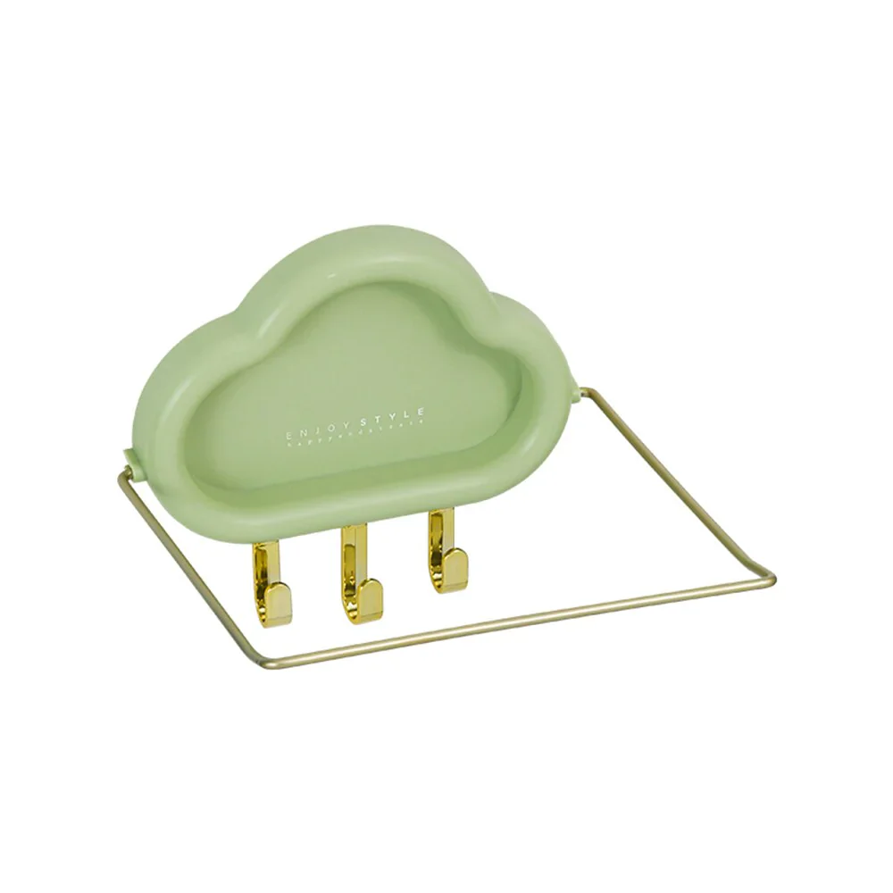 HULIANFU No-punch Basin Stand With Hooks Cute Cloud-shaped Storage Rack Multi-function Foldable Waterproof Bathroom Kitchen Organizer - Deanwangkt