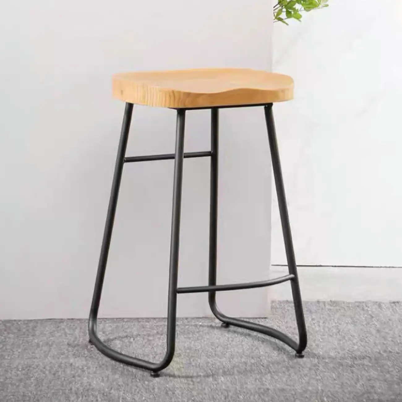 Modern Natural Wood Counter Height Bar Stools