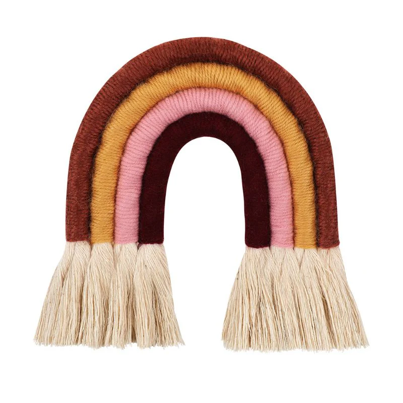 HULIANFU Macrame Rainbow Wall Hanging Decorative Colored for Boho Home Decor, Party Supplies, Baby Shower, Nursey Dorm Room - Deanwangkt