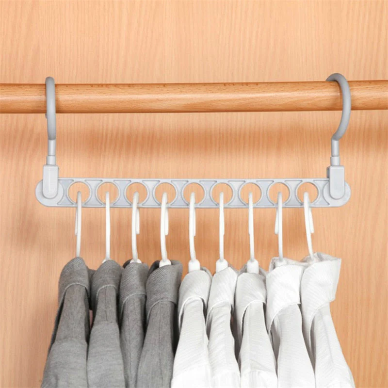 HULIANFU Magic 9-hole Support Circle Clothes Hanger Clothes Drying Rack Multifunction Plastic clothes rack Home Storage Hangers - Deanwangkt