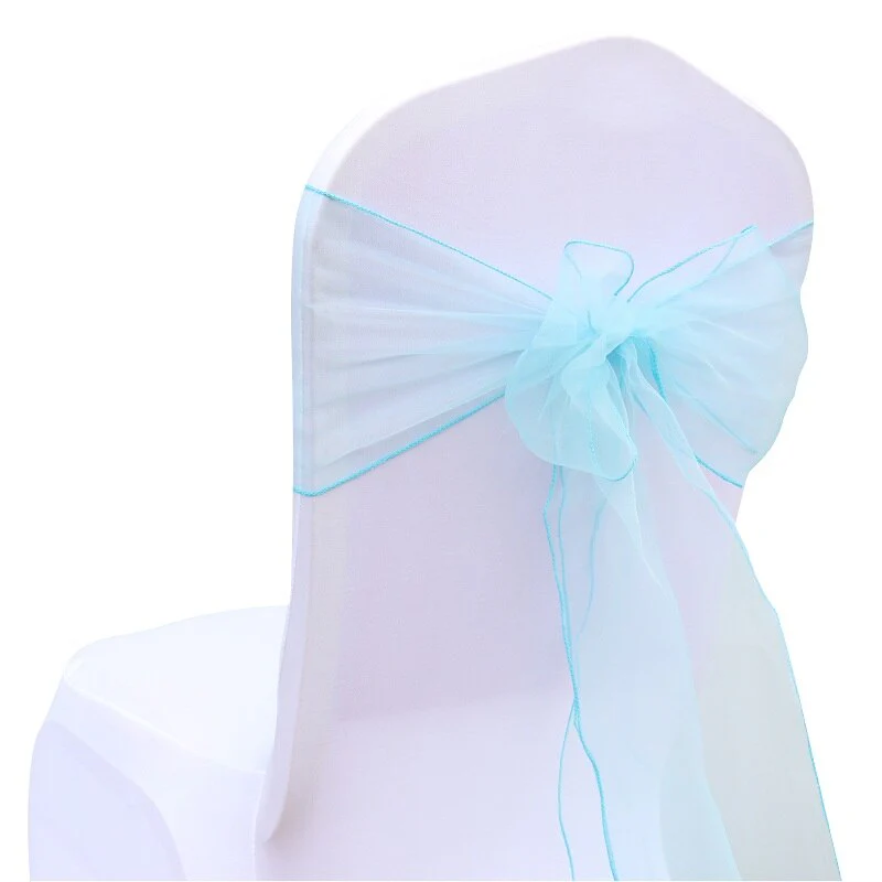 HULIANFU Wedding Decoration Organza Chair Sashes Bow For Party Christmas Halloween hotel Chair Decoration Supplies(Pack of 50pcs  pink) - Deanwangkt