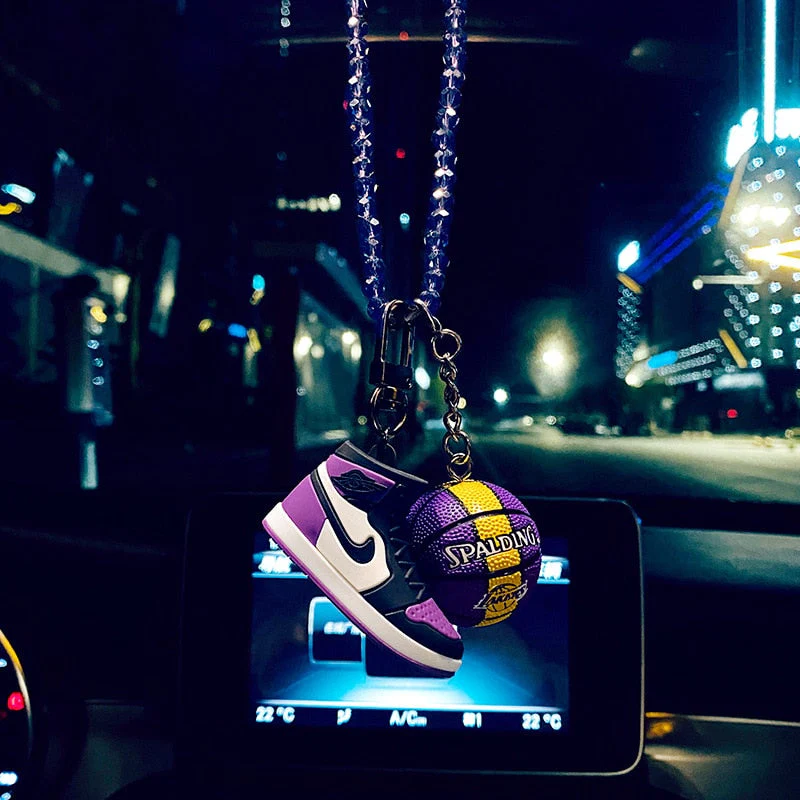 HULIANFU The new creative car pendant male high-end fashion brand basketball shoes crystal car pendant car decor - Deanwangkt