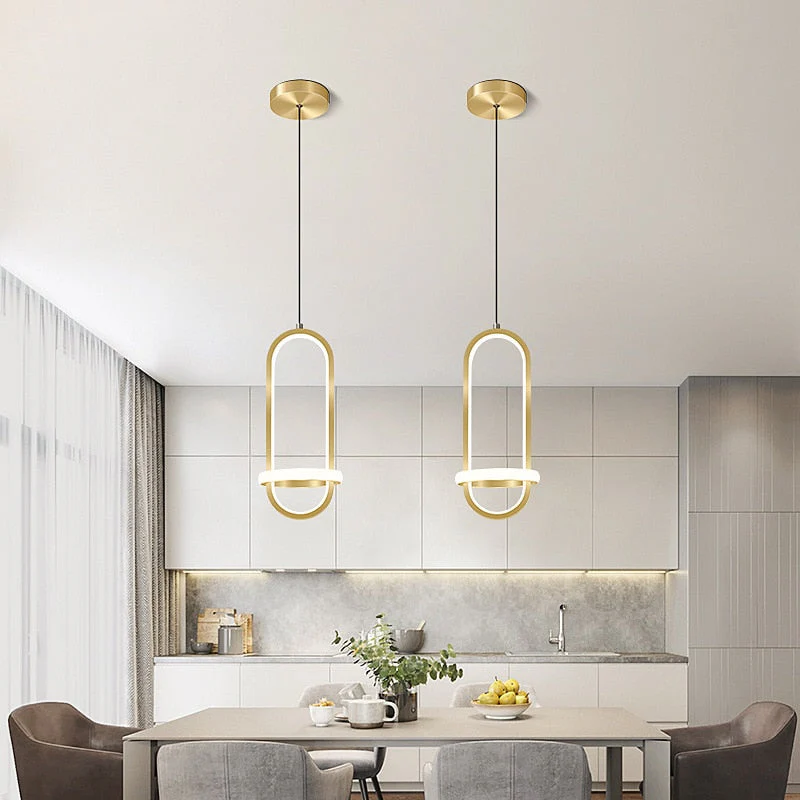 HULIANFU Scandinavian Led Pendant Lights Table Dining Room Kitchen Accesories Hanging Lamp Fixture Home Decor Indoor Lighting Chandelier - Deanwangkt