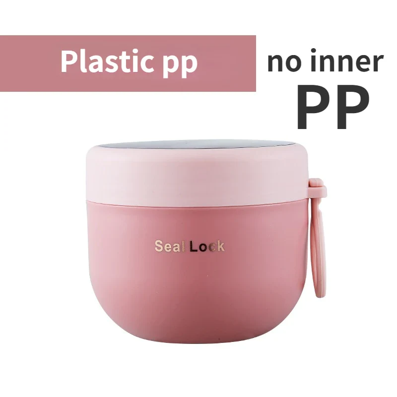 HULIANFU Mini Thermal Lunch Box Food Container with Spoon Stainless Steel Vaccum Cup Soup Cup Insulated Lunch Box taza desayuno portatil - Deanwangkt