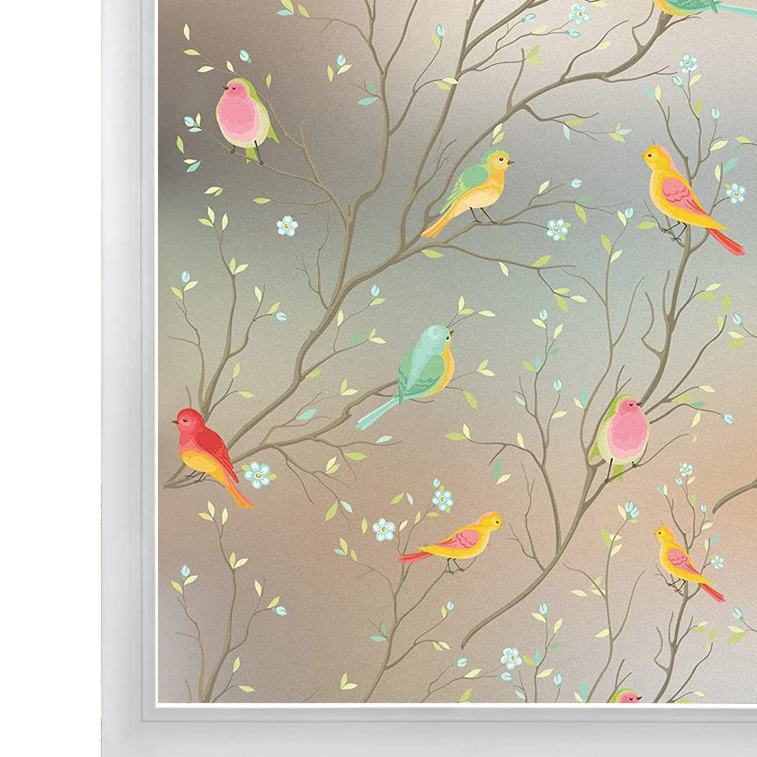 HULIANFU Privacy Window Film Opaque Non-Adhesive Bird Decals Decorative Glass Covering Static Cling Tint Frosted Window Stickers for Home - Deanwangkt