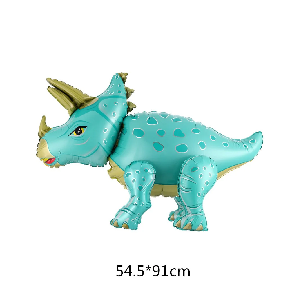 HULIANFU Large 4D Walking Dinosaur Foil Balloons Jungle Animal Boys Birthday Party Decors Jurassic  Standind Dragon Kids Toys Air Globos - Deanwangkt