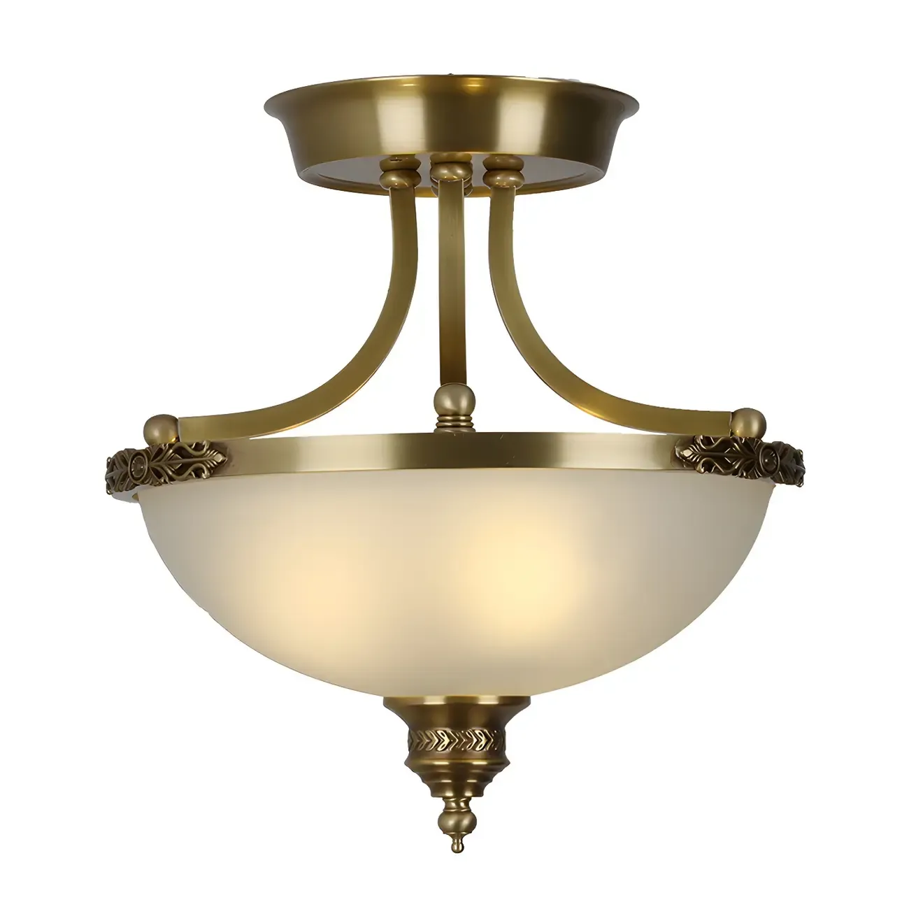 Gold Glass Bowl Shaped Modern Ceiling Chandelier