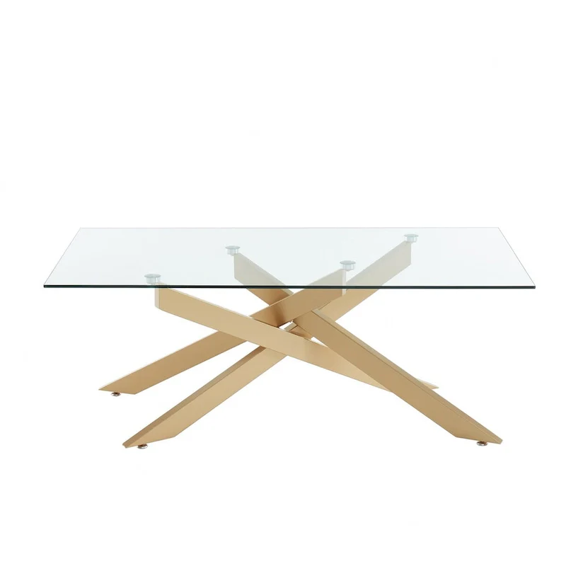 Modern and contemporary Rectangular Coffee Table With Glass Top