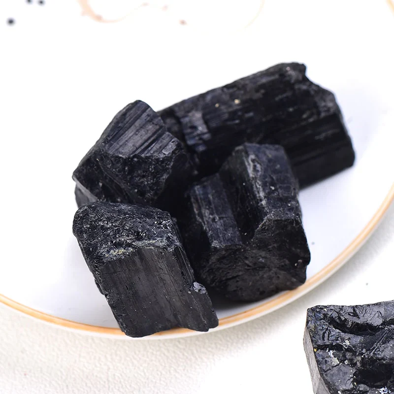 HULIANFU Natural Black Tourmaline Gravel Raw Gemstone Mineral Specimen Irregular Crystal Healing Advanced Collection Eliminate Magnetism - Deanwangkt