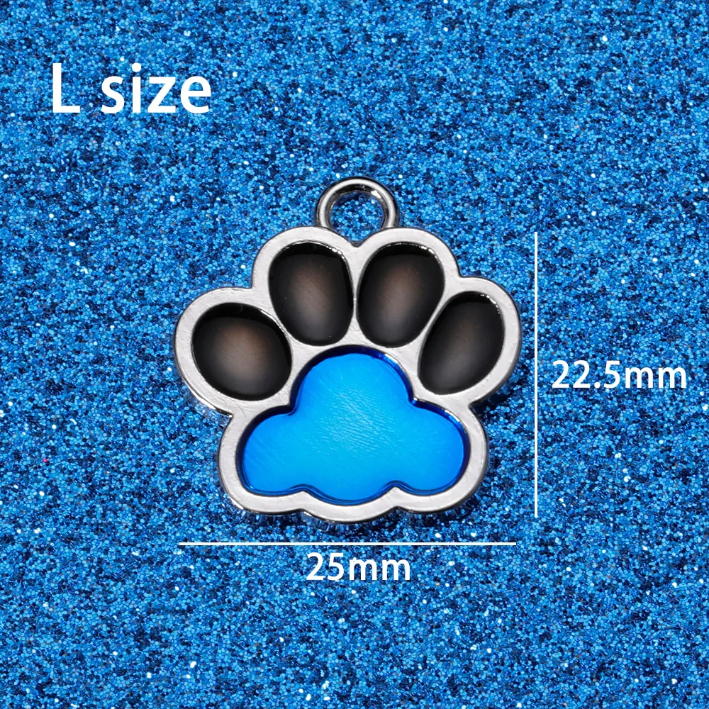 HULIANFU Personalized Dog Cat Tags Engraved Cat Dog Puppy Pet ID Name Collar Tag Pendant Pet Accessories Paw Glitter Pendant - Deanwangkt