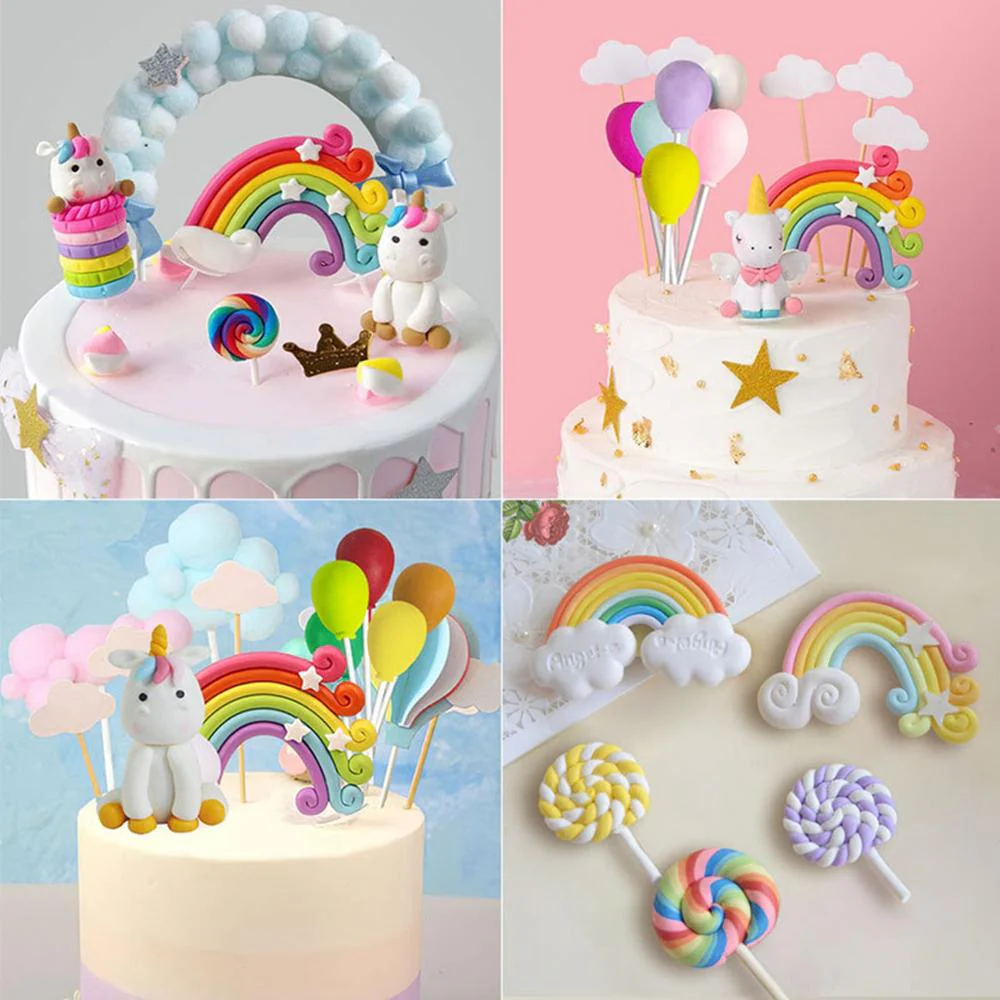 HULIANFU Unicorn Cake Topper Unicorn Brithday Party Supplies Unicorn Brithday Cake Decor 1st Girl Birthday Party Unicornion - Deanwangkt
