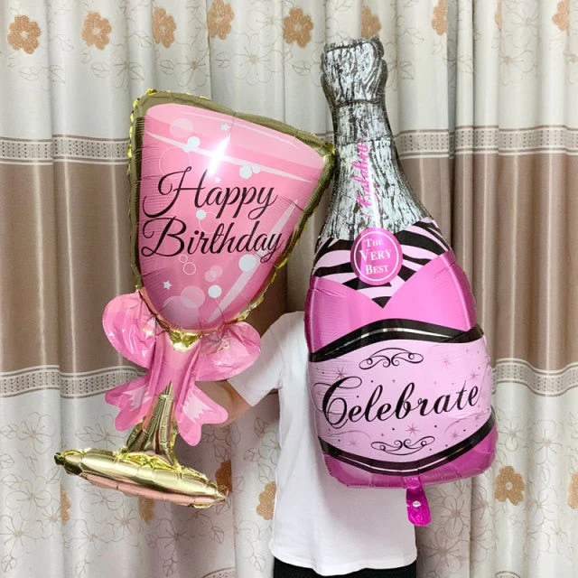 HULIANFU Large Helium Foil Balloon Whisky Beer Balloon Wedding Birthday Party Decorations Adult Kids Baby Ballons Event Party Air Globos - Deanwangkt