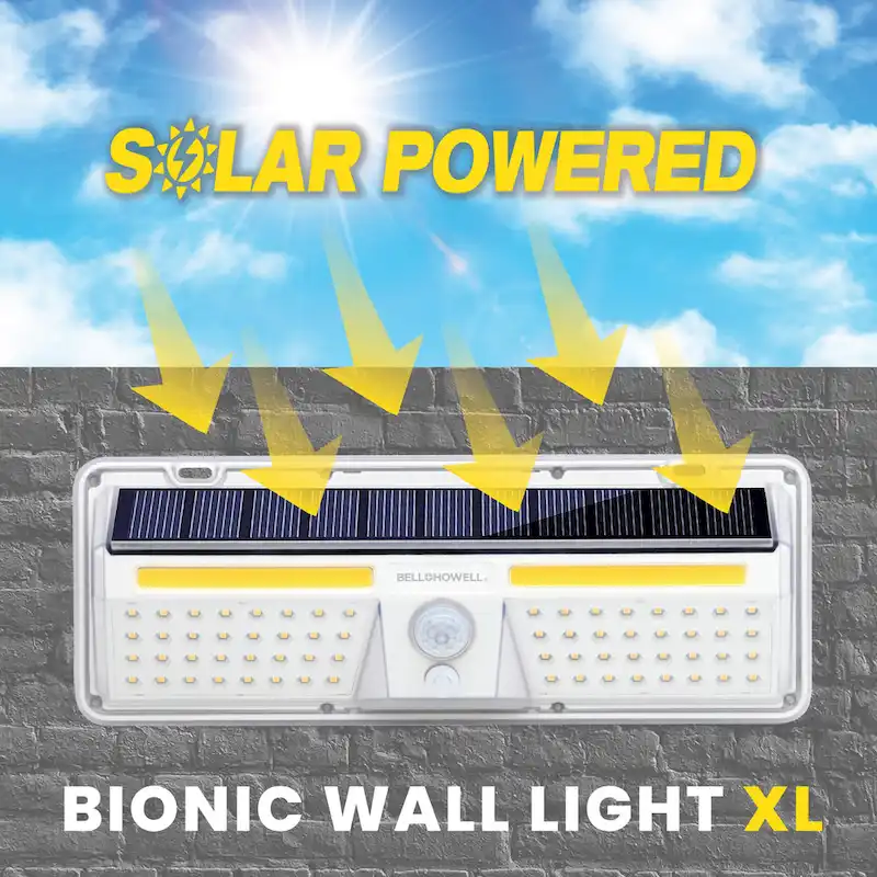 Bell + Howell Solar Bionic Outdoor with Motion Sensor XL Wall Light