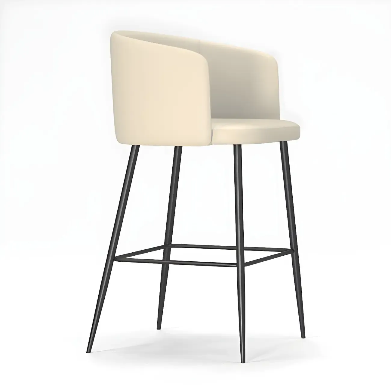 Bucket Faux Leather Wingback Counter Height Bar Stools