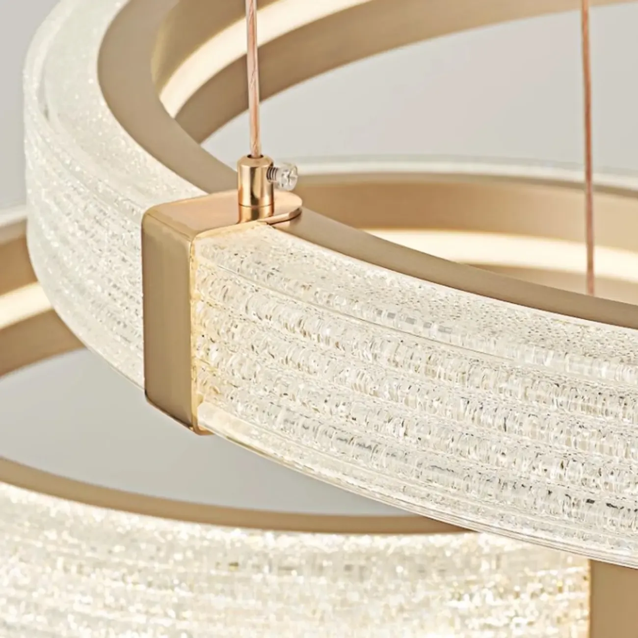 Gold Circular Crystal Ring Modern Chandelier Light