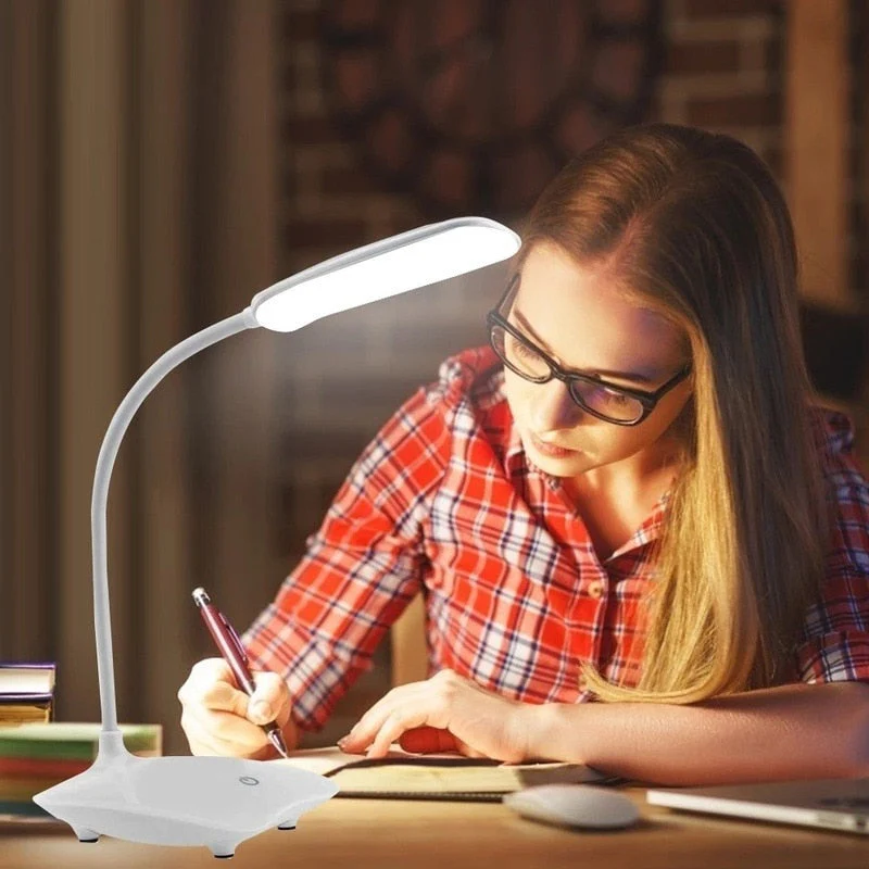 HULIANFU LED Table Lamp USB Rechargeable Dimmable Desk Reading Light Foldable Rotatable Touch Switch Study Work Bedroom Table Lamps - Deanwangkt