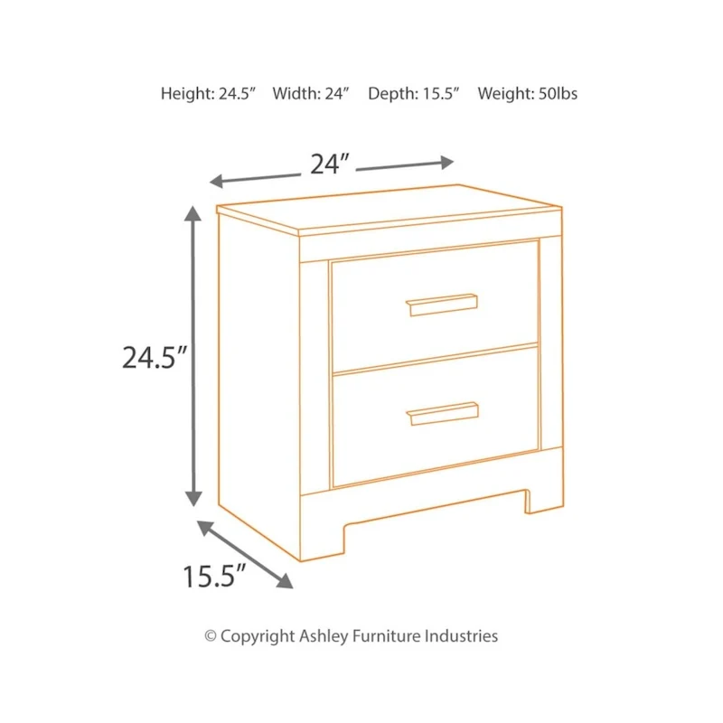 Carbon Loft Balnain 2-drawer Night Stand
