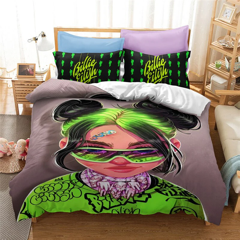 HULIANFU Popular Billie Pattern Duvet Cover Set Pillowcase Printed Bedding Set Single Double Twin Full Queen King Size for Bedroom Decor - Deanwangkt