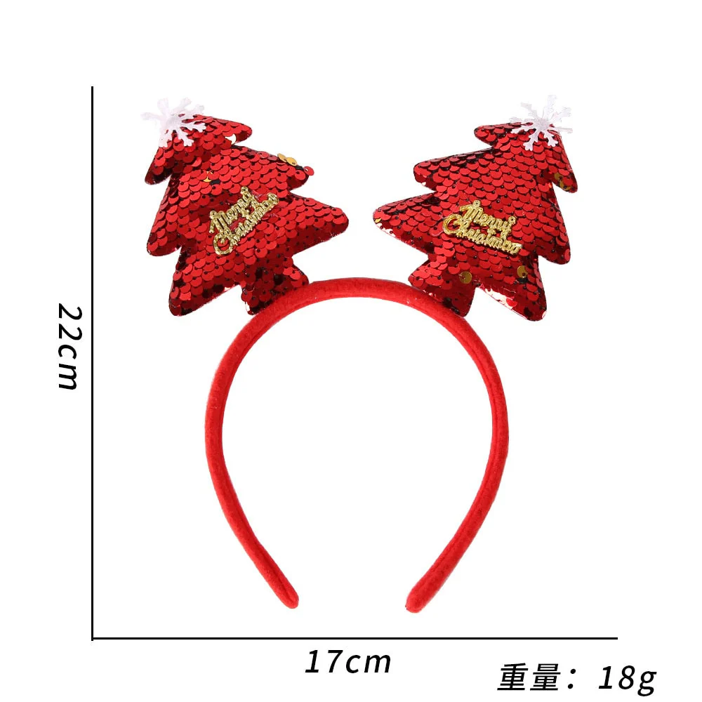 HULIANFU  Cartoon Red Christmas Hair Band Santa Claus Snowman Antlers Headband Merry Christmas Decor Adult Kids Naviidad Gifts Noel Toys - Deanwangkt