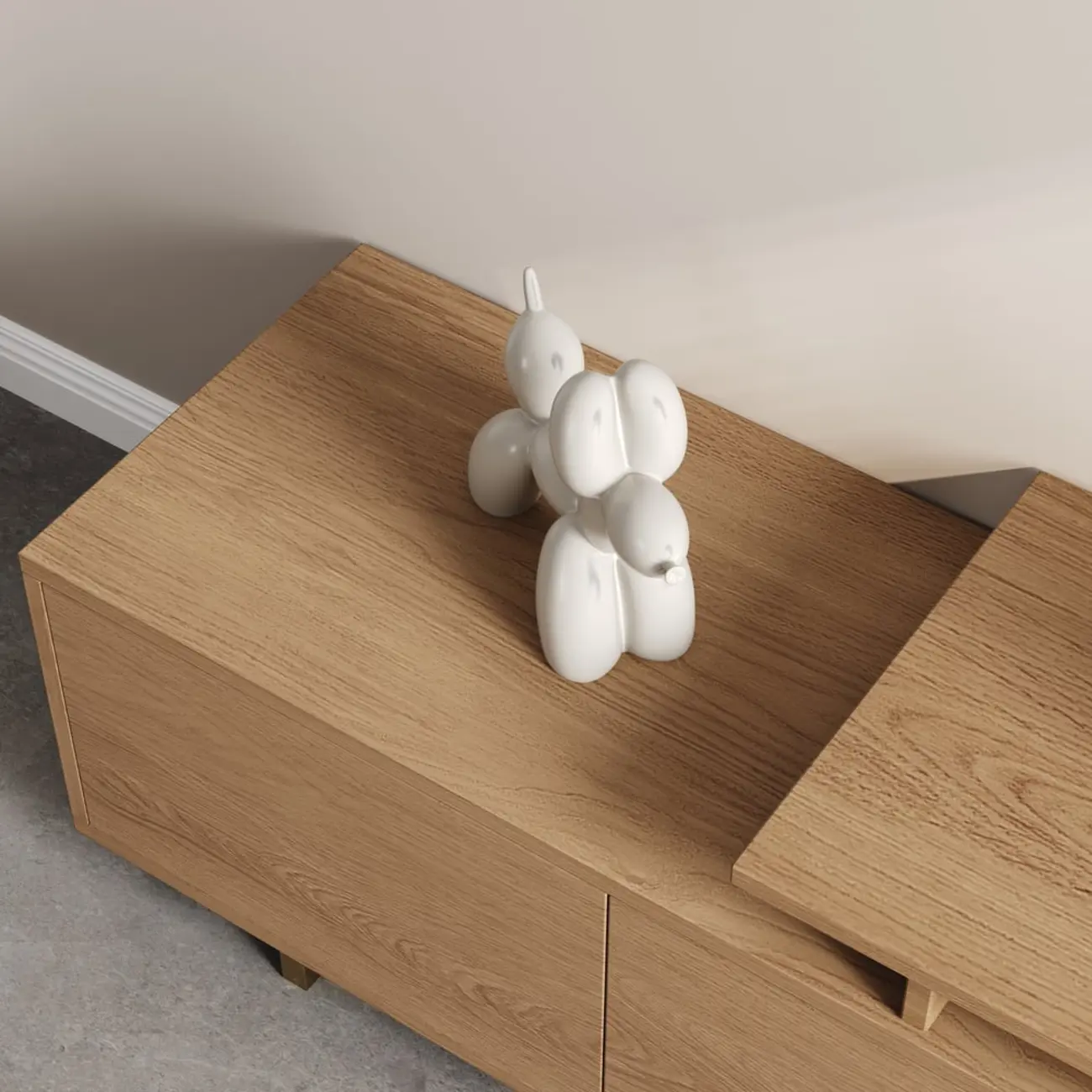 Modern Wood Extendable TV Stand Entertainment Center