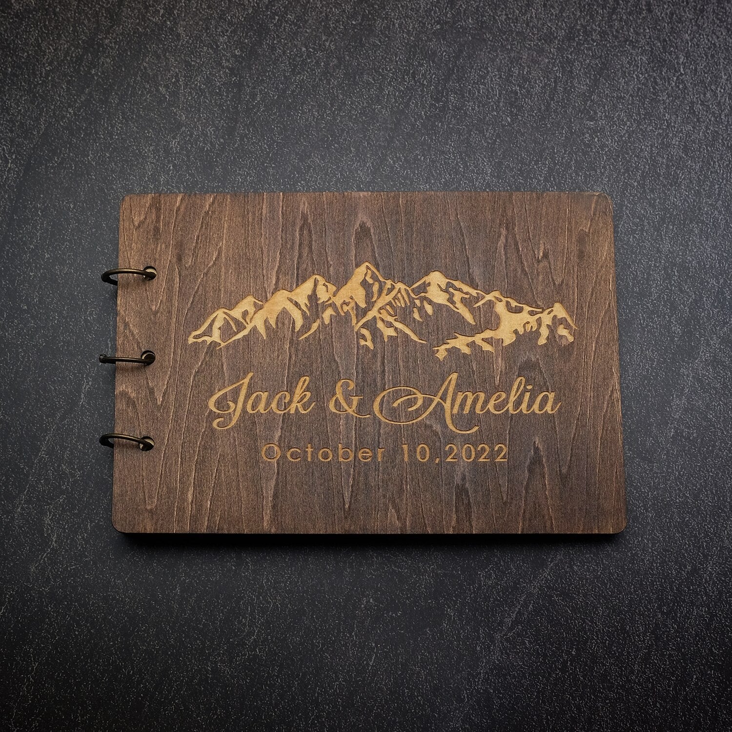HULIANFU Personalized Guest Book A4/A5 Wedding Guest Book Wedding Guestboook Wishes Book Wooden Wedding Album Baptism Mariage Decoration - Deanwangkt