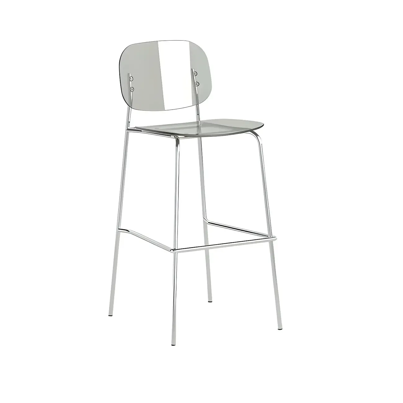 Modern Metal Counter Height Acrylic Bar Stools