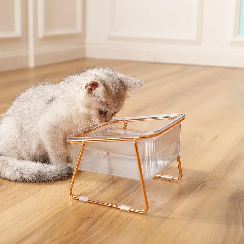 HULIANFU Non-Slip Pet Bowls For Cats Food Cat Water Bowl Double Cat Bowl Dog Bowl Pet Feeding Cat Dogs Feeder Protection Cervical - Deanwangkt