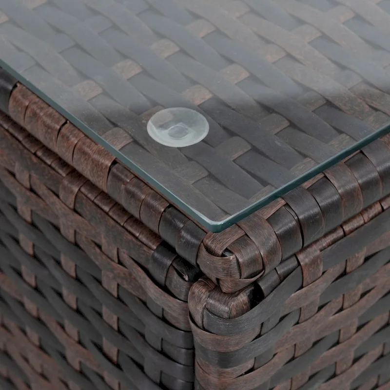 5-Piece PE Rattan Wicker Patio Conversation Set with Cushions