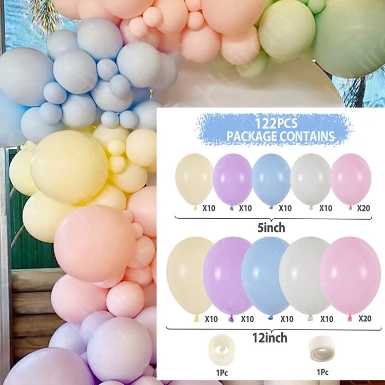 HULIANFU QIFU Macaron Balloons Garland Latex Ballons Arch Happy Birthday Party Decor Kids Adult Wedding Baloon Chain Baby Shower Balon - Deanwangkt
