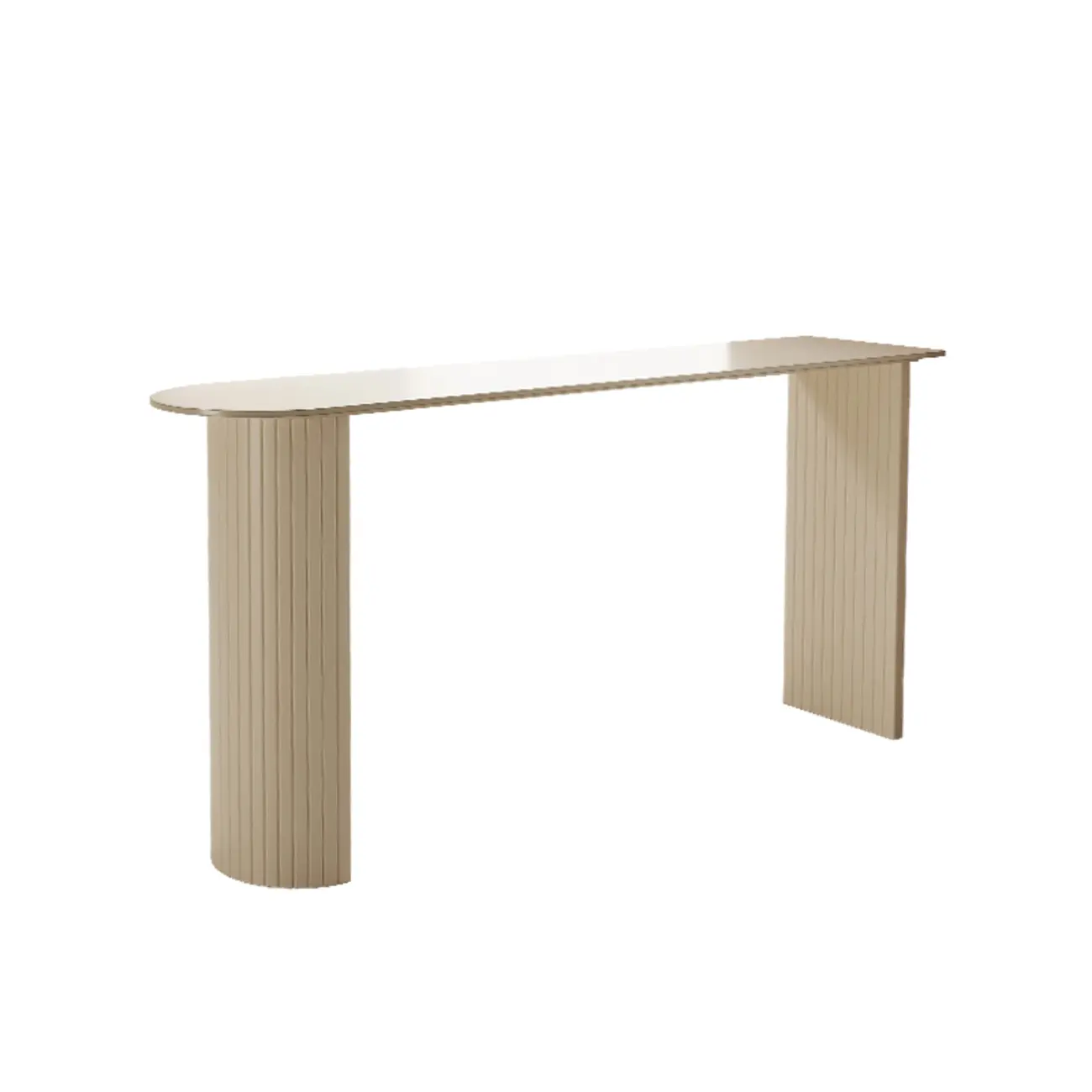 Minimalist White Narrow Marble Bar Table Set