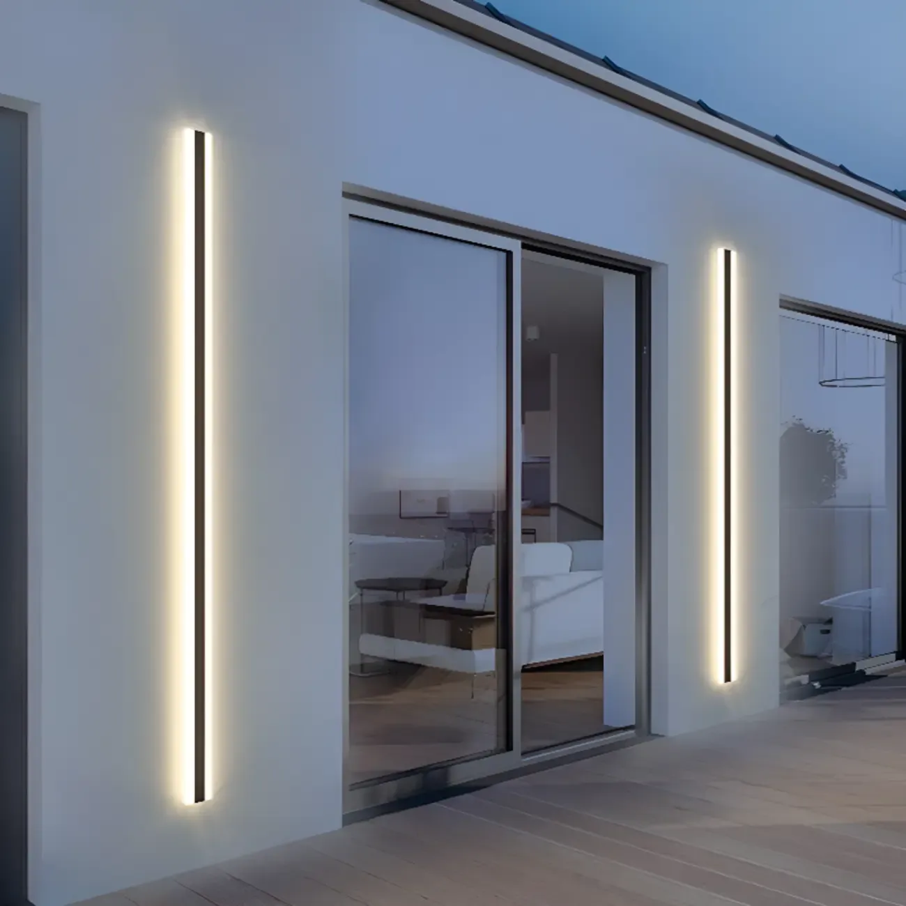 Modern Long Bar LED Outdoor Wall Light with Warm Light