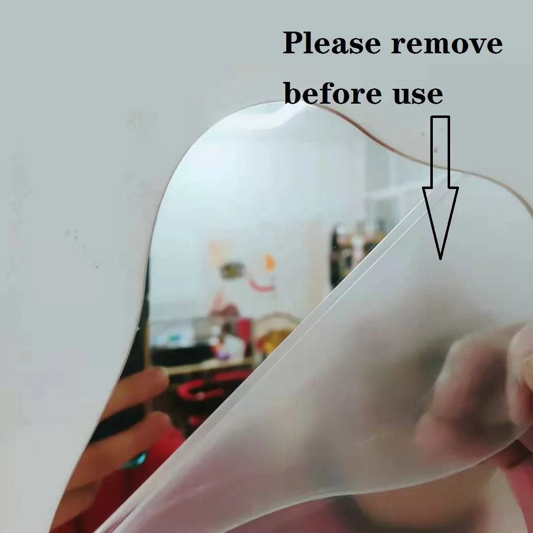 HULIANFU Korean style Makeup Mirror Ins Irregular Acrylic Decorative Mirror Wooden Base Cosmetic de maquillaje Beauty Tools Dropshipping - Deanwangkt
