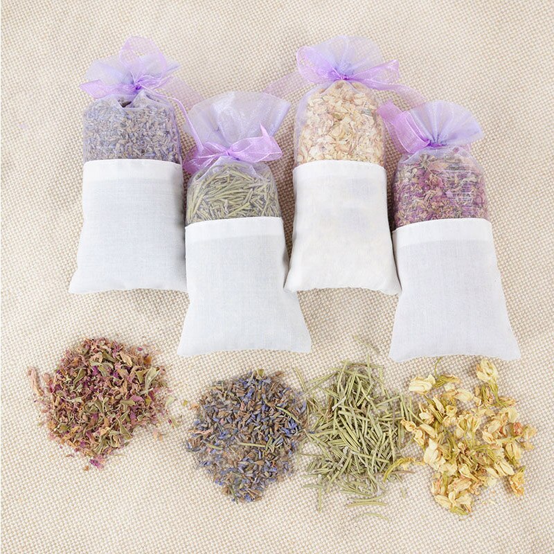 HULIANFU Natural Dried Flowers Sachet Bag Rose Jasmine Rosemary Lavender Bud Dry Flower Household Wardrobe Aromatherapy Car Air Freshener - Deanwangkt
