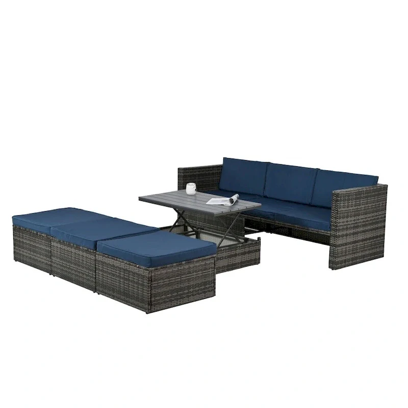 5 Set Seasonal PE Wicker Furniture