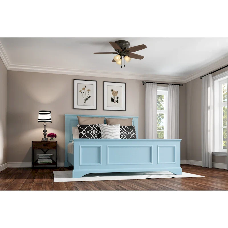 Hunter 42  Builder Low Profile Ceiling Fan with 3-Light LED Light Kit and Pull Chain